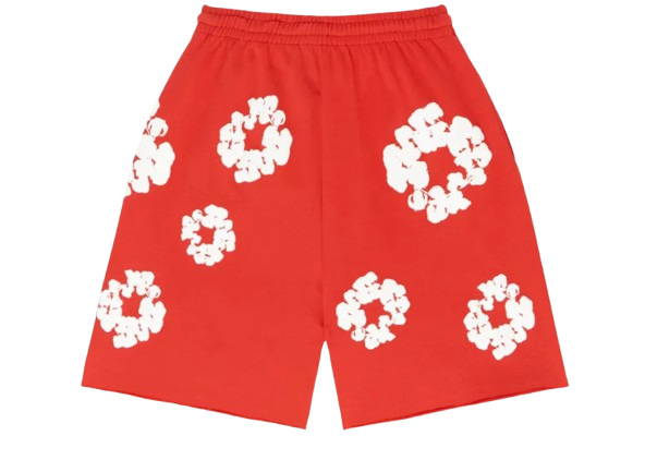 SHORT ROUGE "DENIM TEARS"
