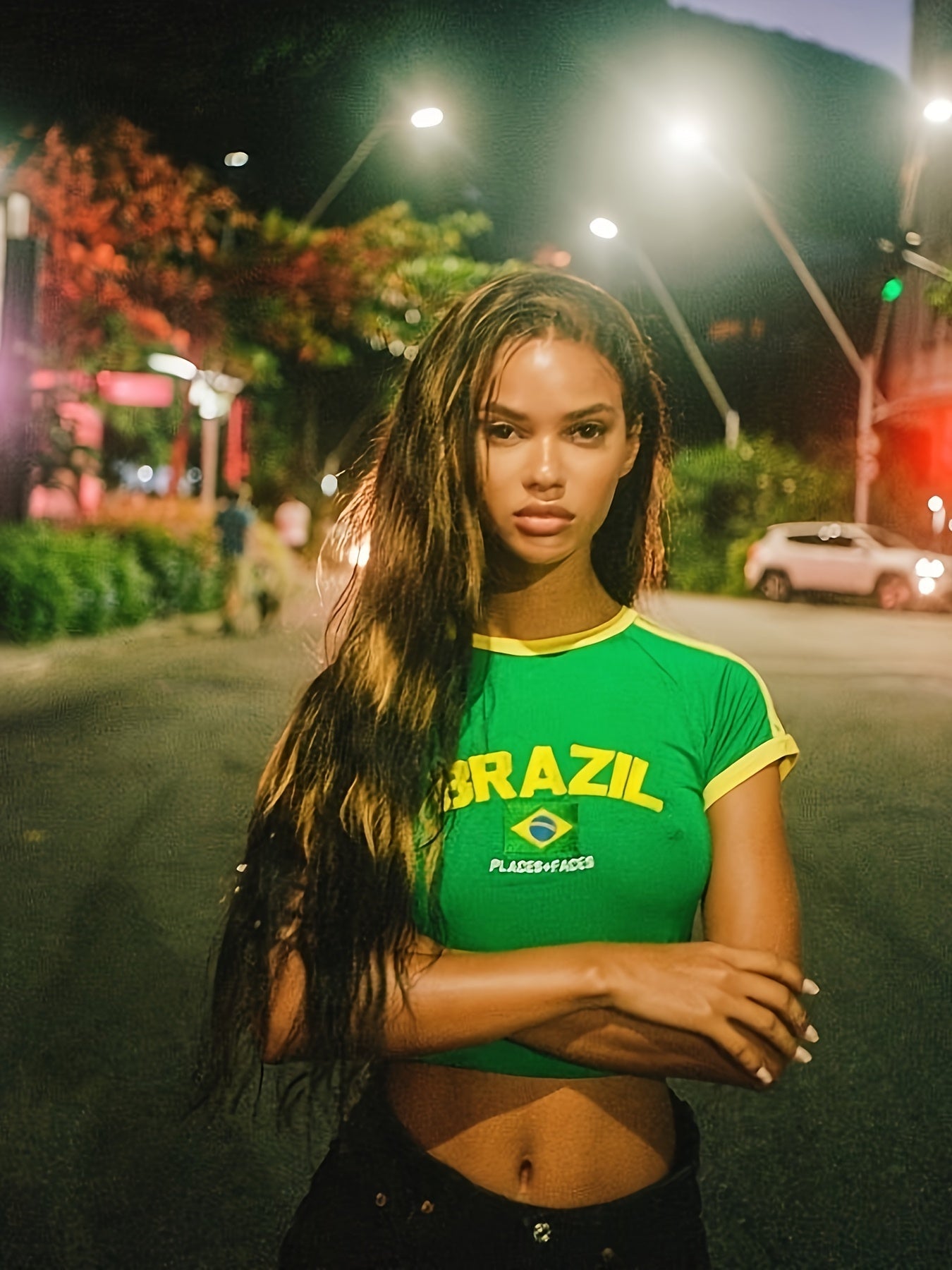 T-SHIRT VERT "BRAZIL"