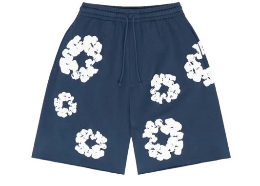 SHORT BLEU MARINE "DENIM TEARS"